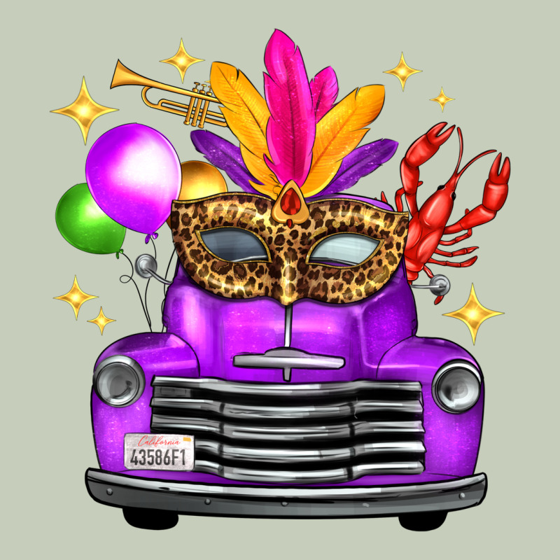Mardi Gras Truck Leopard Mask Ladies Tee by FaDigitalArtStudio | Teevron