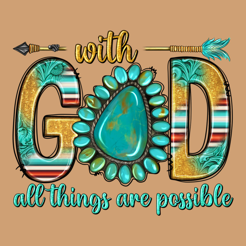 With God All Things Are Possible With Turquoise Gemstone Bbs Vintage Tee by BundleAndBundleShop | Teevron