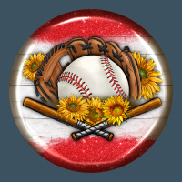 Baseball With Sunflower Round Earrings Urban Heavy Tee | Teevron