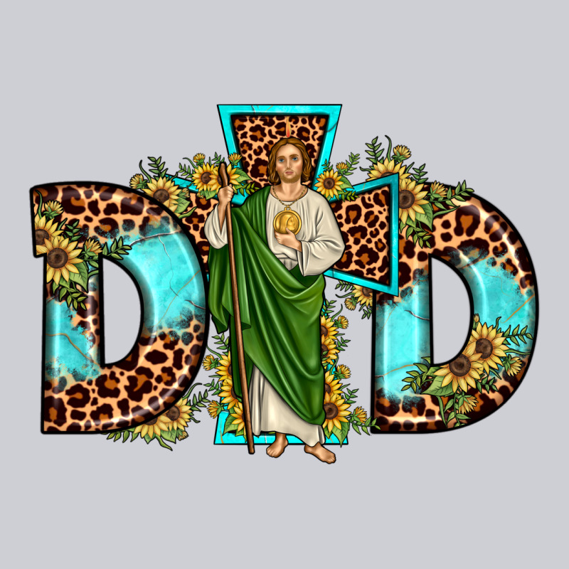 Dad San Judas Sunflower Leopard Turquoise Heavyweight Sweatshirt by JahusDesignShop | Teevron