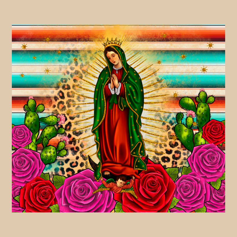 Our Lady Of Guadalupe Cactus Leopard Heavyweight Sweatshirt by JahusDesignShop | Teevron