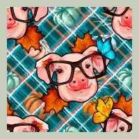 Fall Pig Seamless Pattern Long Sleeve Tee | Teevron