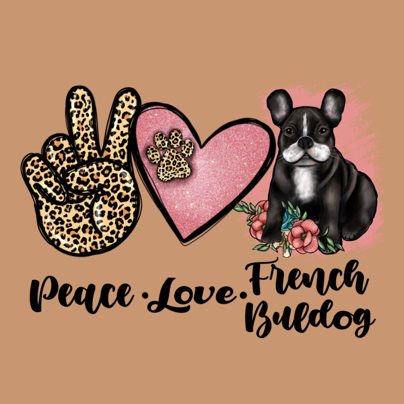 Peace Love French Bulldog Heavyweight Hoodie by JahusDesignShop | Teevron