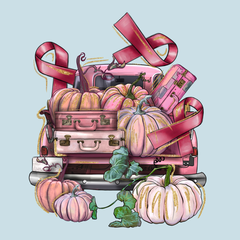 Breast Cancer Truck With Pumpkins Ladies Tee by FaDigitalArtStudio | Teevron