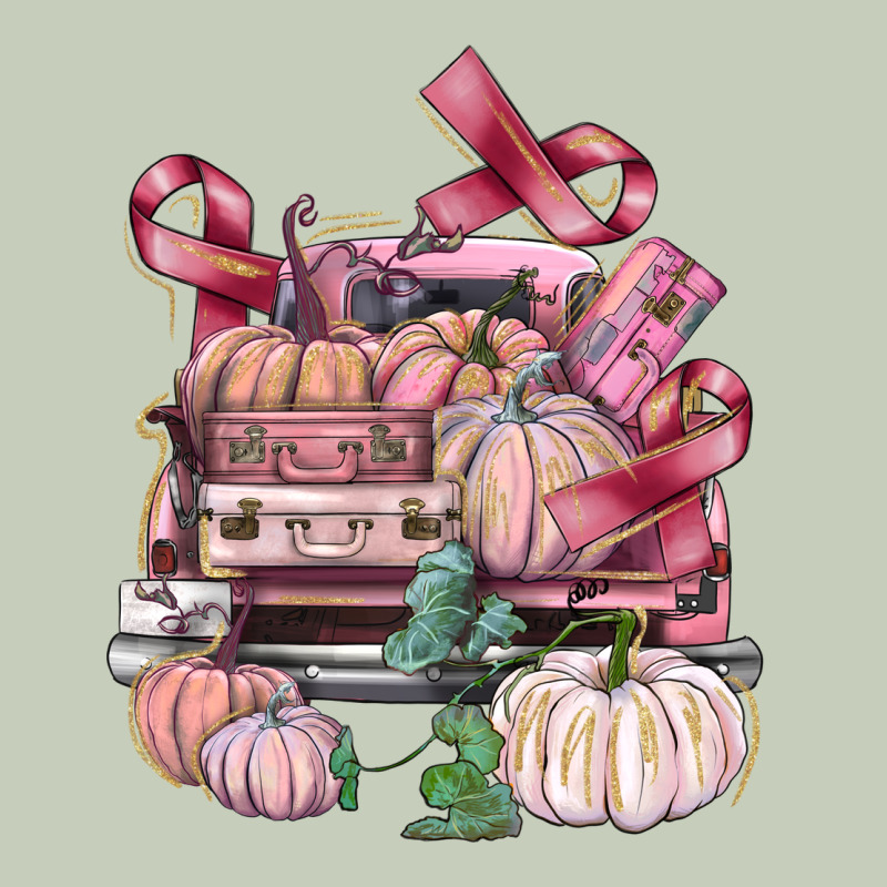 Breast Cancer Truck With Pumpkins Ladies Tee by FaDigitalArtStudio | Teevron