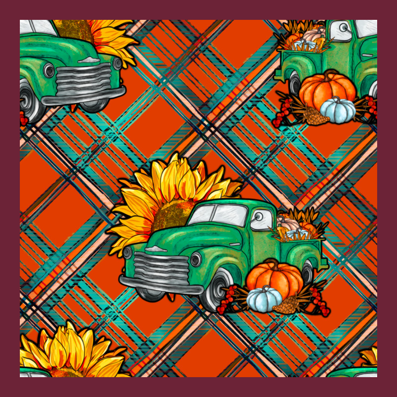 Fall Truck Seamless Pattern Long Sleeve Tee by BundleAndBundleShop | Teevron