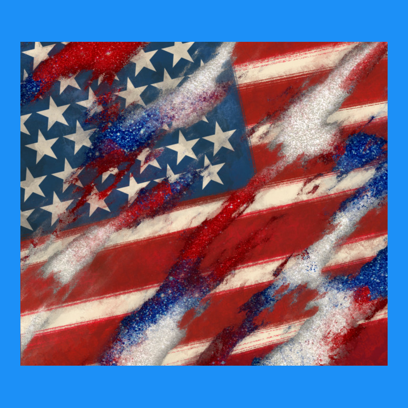 American Flag Glitter 4th Of July Classic Tee by CowGirlArtShop | Teevron