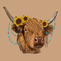 Highland Cow With Sunflowers Turquoise Vintage Tee | Teevron