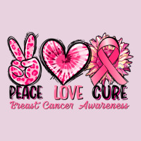 Peace Love Cure Breast Cancer Awareness Ladies Tee | Teevron