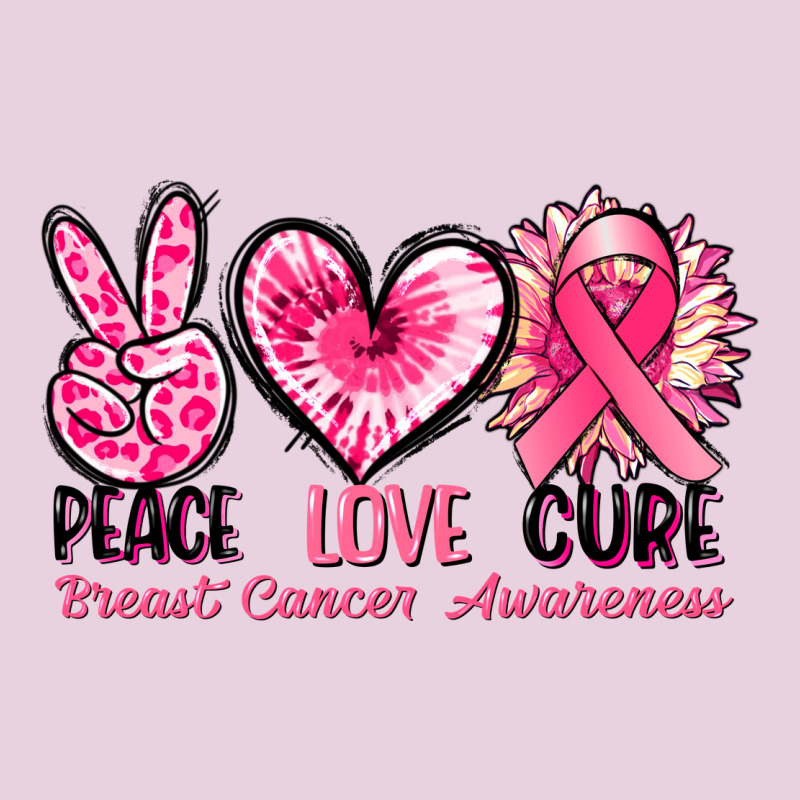 Peace Love Cure Breast Cancer Awareness Ladies Tee by FaDigitalArtStudio | Teevron