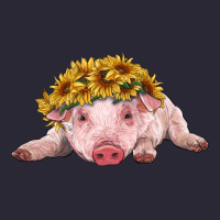 Baby Pig With Sunflower Headband Vintage Tee | Teevron