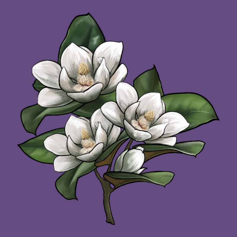 Magnolia Flower Illustration Vintage Hoodie by LillyAllenDesigns | Teevron