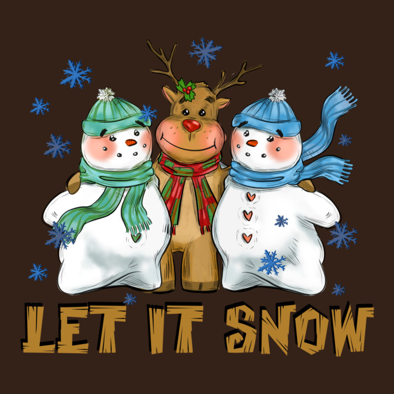 Let It Snow Reindeer Snowman Heavy Core Tee by CowGirlArtShop | Teevron