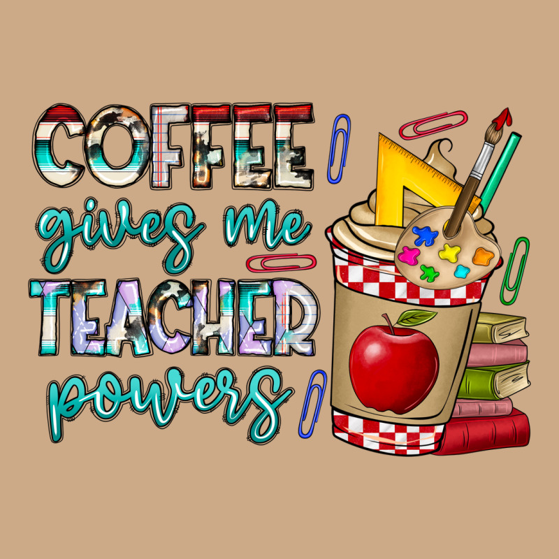Coffee Gives Me Teacher Powers Vintage Hoodie by CowhideDigitalArt | Teevron