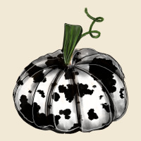 Watercolor Cowhide Halloween Pumpkin Premium Tee | Teevron