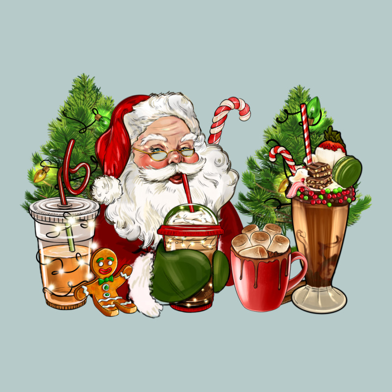 Santa Coffee Cups Christmas Heavy Core Tee by CowGirlArtShop | Teevron