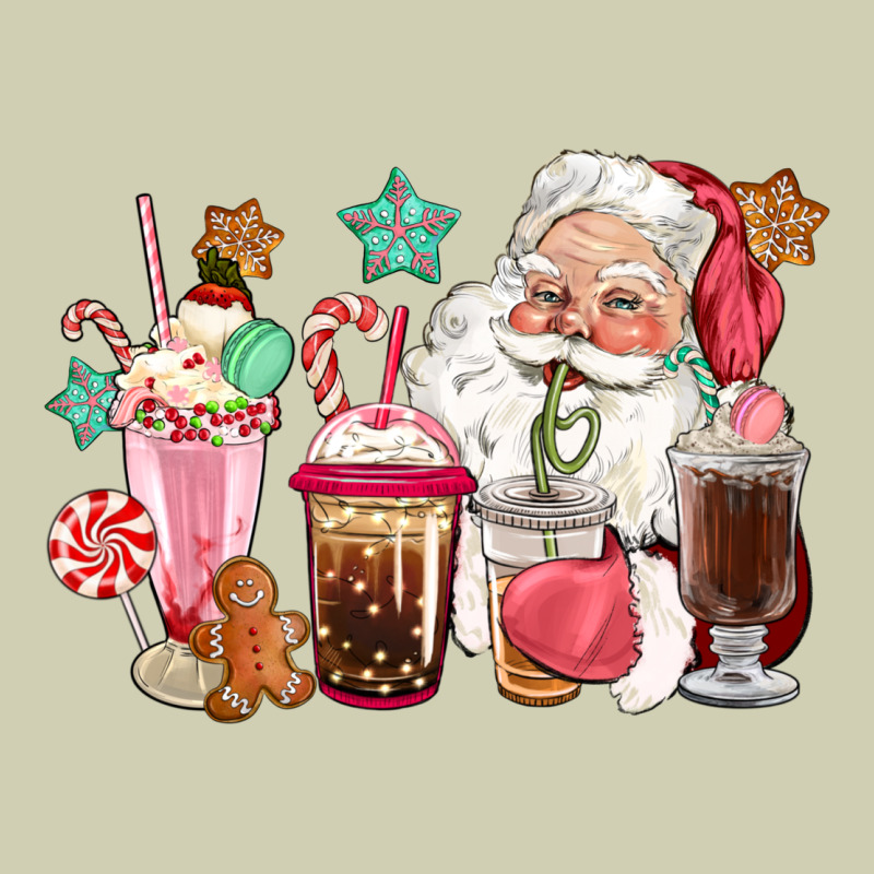 Pink Santa Christmas Santa Coffe Cups Heavy Core Tee by CowGirlArtShop | Teevron