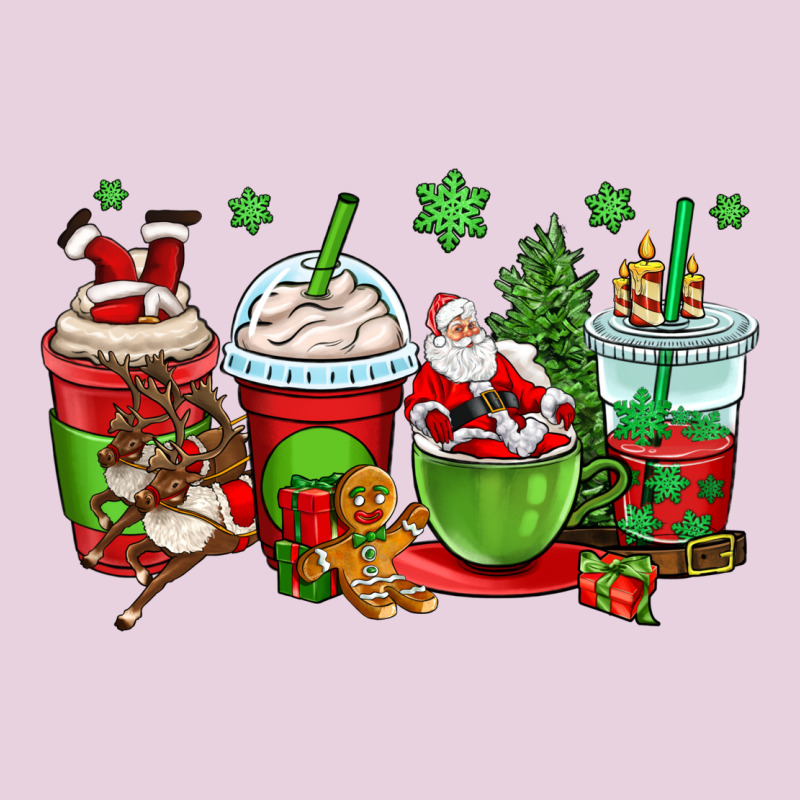 Christmas Santa Claus Coffee Cups Ladies Tee by OliviaCreatesArt | Teevron