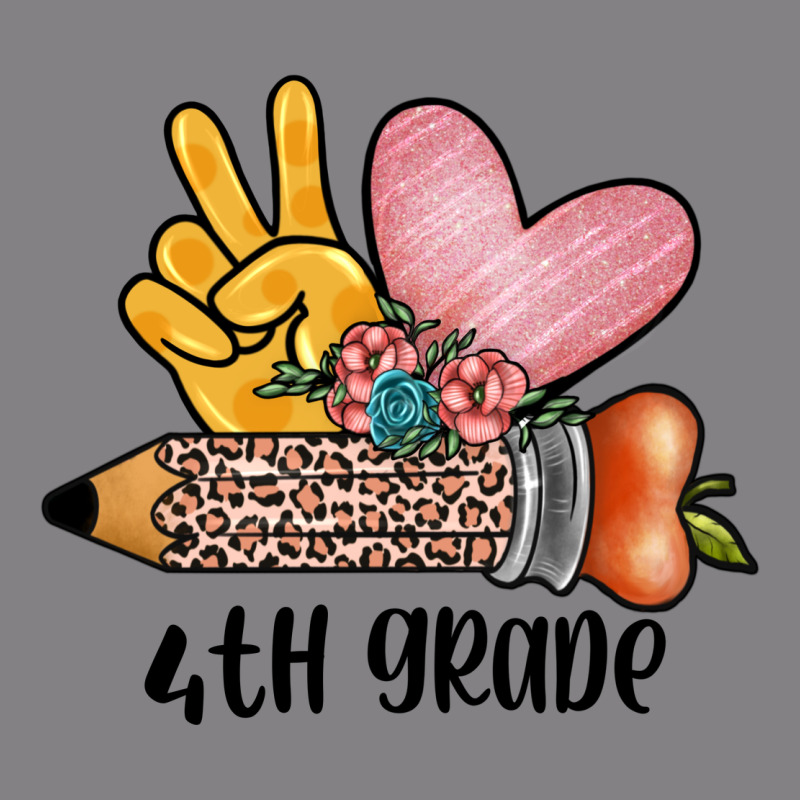 Peace Love 4th Grade Heavyweight Hoodie by JahusDesignShop | Teevron