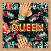 Nail Queen Hand And Polish With Lights And Leopard Seamless Pattern Bb Vintage Tee | Teevron