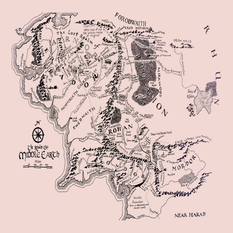 Middle Earth Map [tw] Premium Sweatshirt by linhVisuals | Teevron