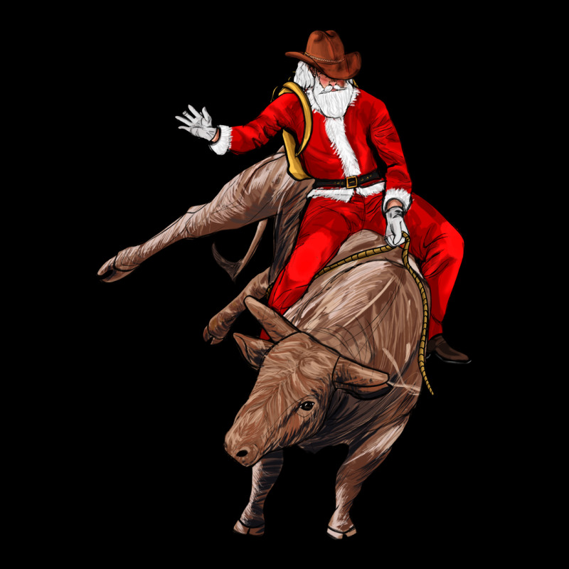 Santa Riding A Bull Heavy Core Tee by CowGirlArtShop | Teevron
