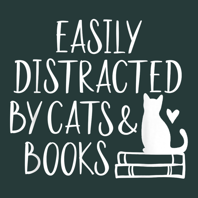 Easily Distracted By Cats And Books   Cute Book Lover T Shirt Premium Sweatshirt by linhVisuals | Teevron