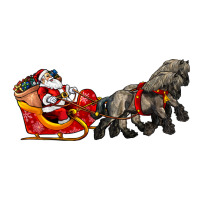 santa riding his sleigh with gifts | Teevron