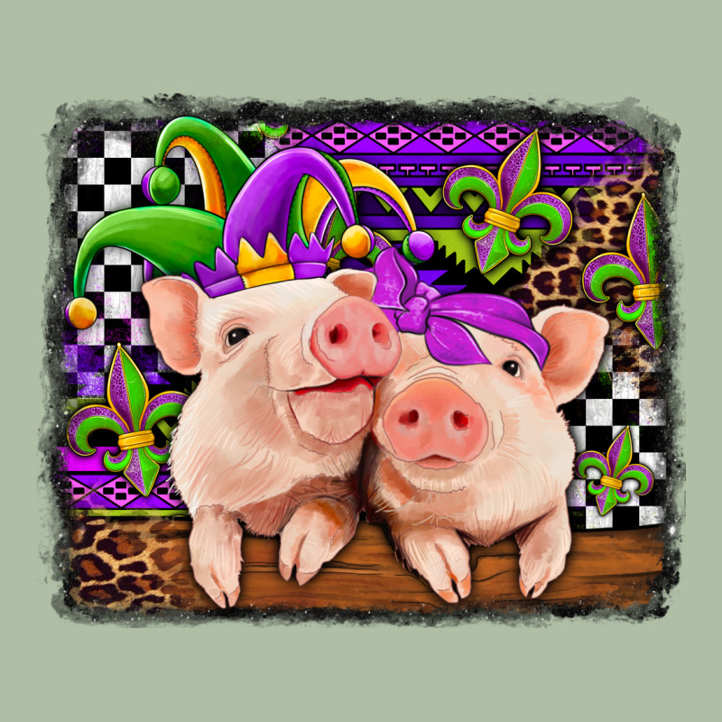 Mardi Gras Western Leopard Pigs Urban Heavy Tee by Jasminsmagicworld | Teevron