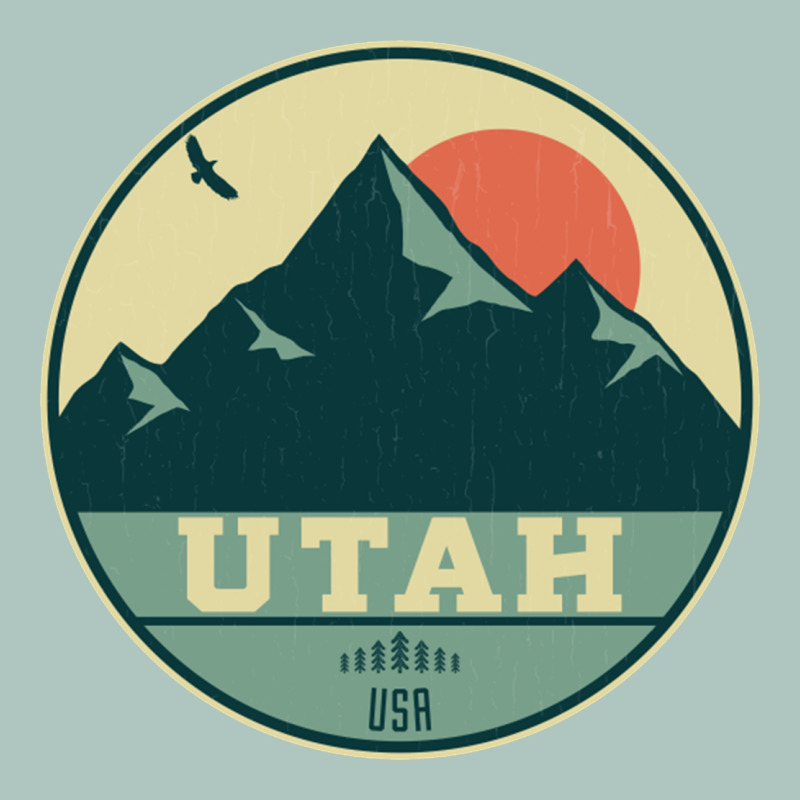 Utah Retro Mountain Badge Premium Sweatshirt by linhVisuals | Teevron