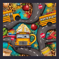 School Bus Coffee And Star With Leopard Seamless Pattern Bbs Vintage Tee | Teevron