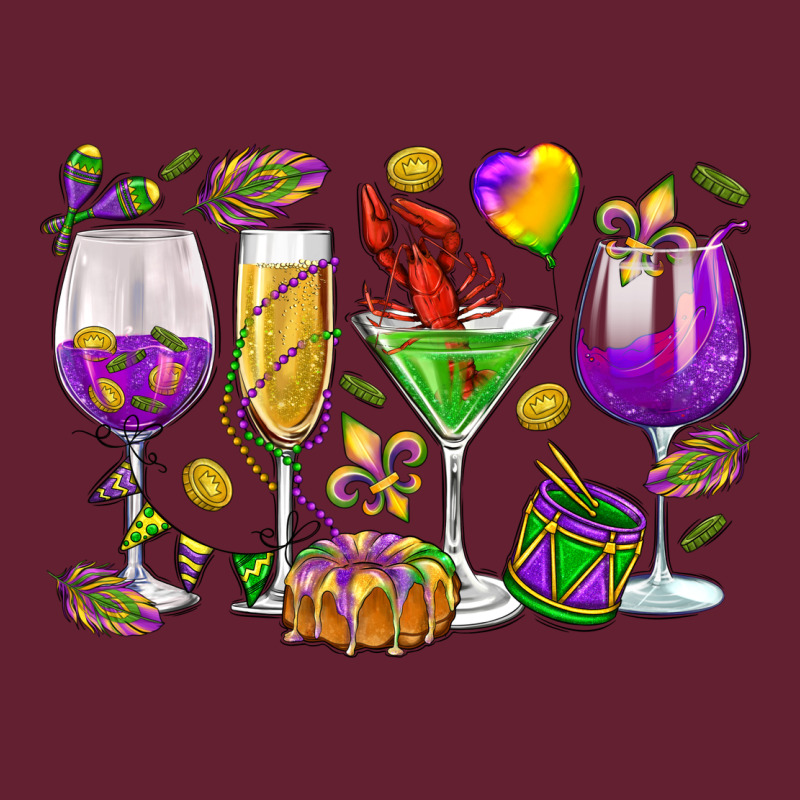 Mardi Gras Wine Glasses Classic Tee by HowdyJamesFarm | Teevron