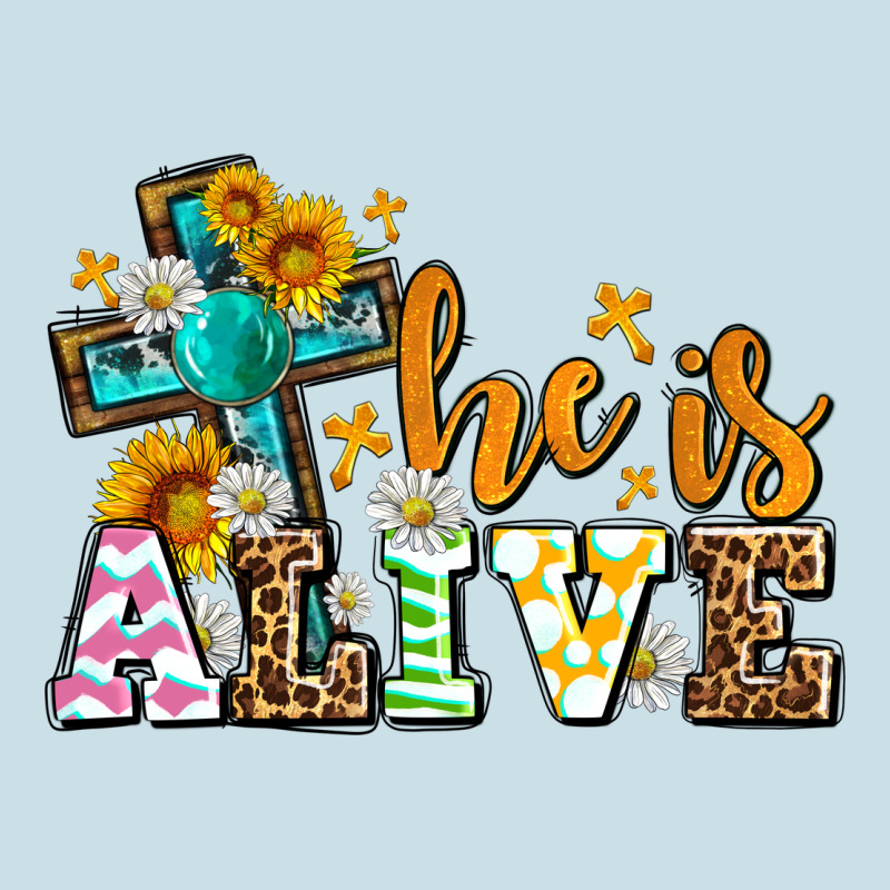Easter Day He Is Alive With Cross Ladies Tee by OliviaCreatesArt | Teevron