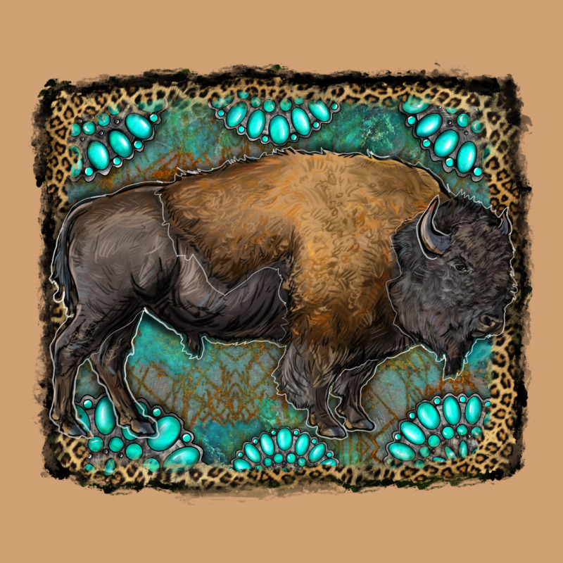 Bison With Gemstone Background Vintage Tee by RanaPortraitStore | Teevron
