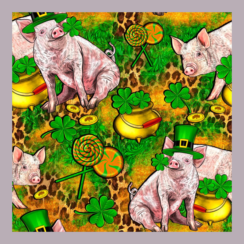 St. Patrick's Day Pig And Candy Pot Of Gold Vintage Tee by FaDigitalArtStudio | Teevron