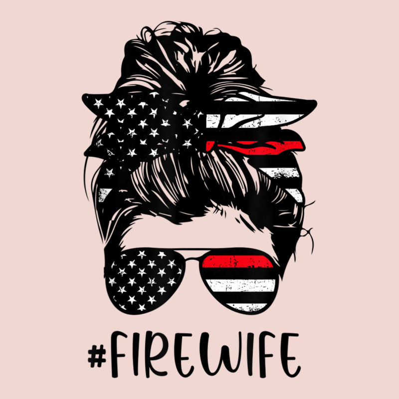 Fire Wife Messy Bun Firefighter Wife Thin Red Line Husband Premium Sweatshirt by linhVisuals | Teevron