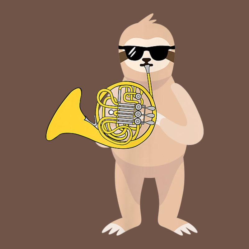 Funny Sloth Wearing Sunglasses Playing French Horn Premium Sweatshirt by linhVisuals | Teevron