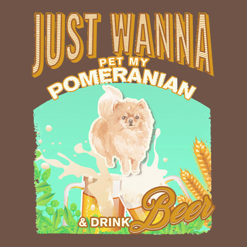 Pommeranian T  Shirt Dog Owner, Just Wanna Pet My Pommeranian & Drink Premium Sweatshirt by linhVisuals | Teevron