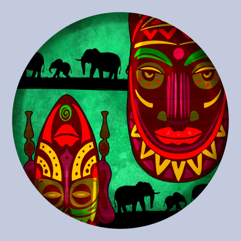 African Masks Round Earrings 3 Long Sleeve Tee by BundleAndBundleShop | Teevron
