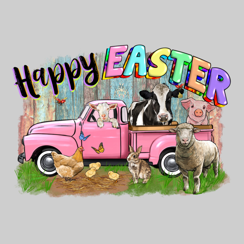 Happy Easter Truck With Farm Animals Easter Day Premium Tee by CowGirlArtShop | Teevron