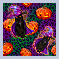 Witchy Cat And Pumpkins Seamless Paternal Long Sleeve Tee | Teevron