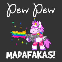 womens pew madafakas funny fantasy unicorn with rainbow gun   white v | Teevron