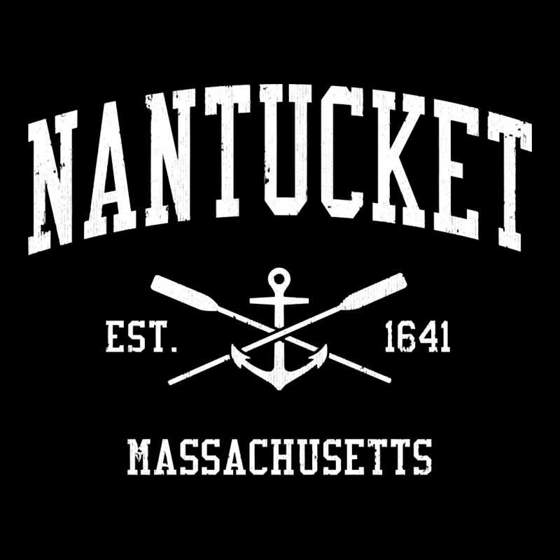 Nantucket Ma Vintage Crossed Oars & Boat Anchor Sports Pullover Hoodie Premium Sweatshirt by linhVisuals | Teevron