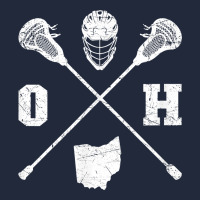 Ohio Lacrosse Sticks & Helmet State Outline Lax Player T Shirt Premium Sweatshirt | Teevron