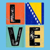 Vintage Retro I Love Bosnia Flag For Bosnian Pride Gift T Shirt Premium Sweatshirt | Teevron