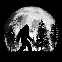 Bigfoot In The Forest Hiding At Night Full Moon Trees Nature T Shirt Premium Sweatshirt | Teevron