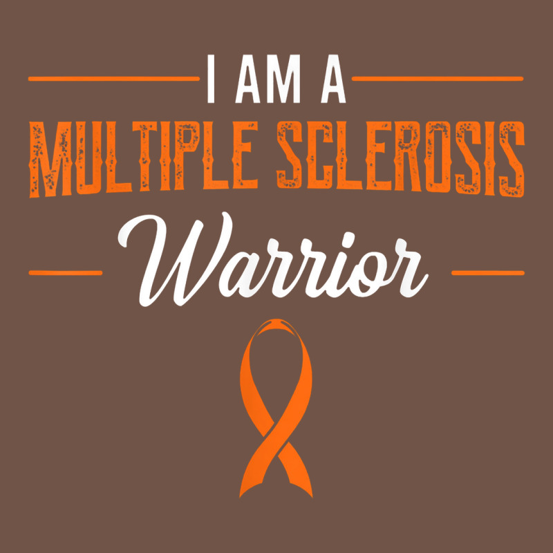 Multiple Sclerosis Warrior Autoimmune Disease Orange Ribbon Premium Sweatshirt by linhVisuals | Teevron