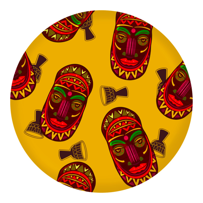 African Masks Round Earrings 5 Long Sleeve Tee by BundleAndBundleShop | Teevron