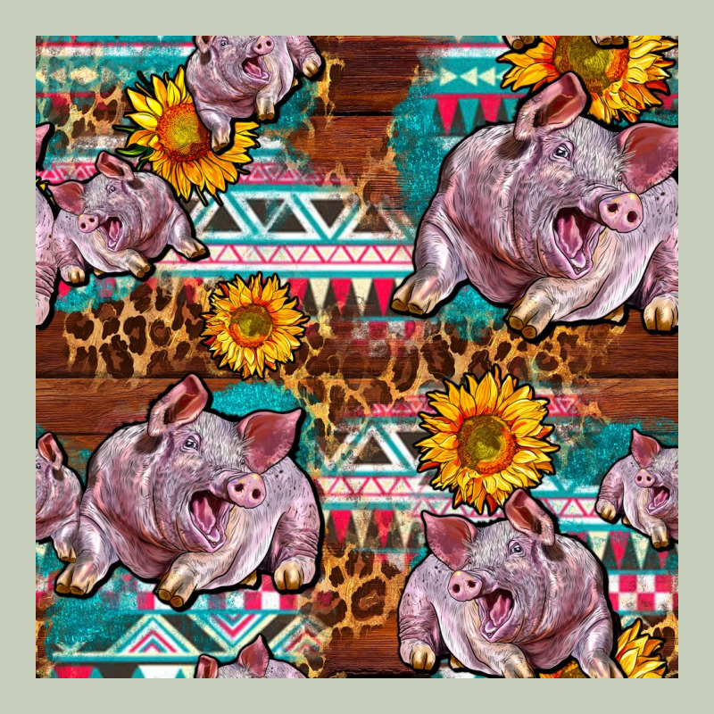 Western Landrace Pig With Sunflowers Seamless Ladies Tee by FaDigitalArtStudio | Teevron