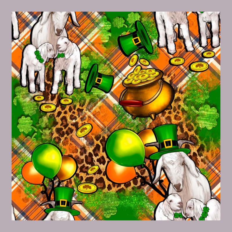 St. Patrick's Goat Family With Balloons Seamless Vintage Tee by FaDigitalArtStudio | Teevron